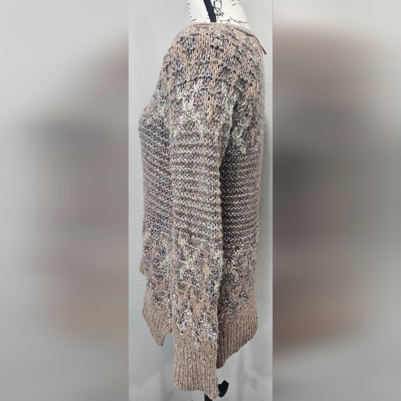 Free People Love Bug Chunky Knit Fair Isle Sweater Boho Wool Blend Size XS - Picture 6 of 15